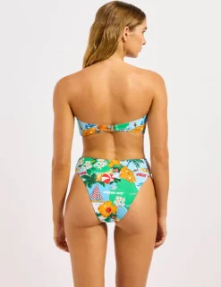 Viva Vacation Printed High Waisted High-Leg Bikini Bottoms'