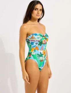 Viva Vacation Ring Detail Padded Non-Wired Bandeau Swimsuit