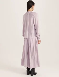 V-Neck Blouson Sleeve Blouse