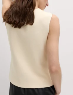 V-Neck Button Front Knitted Waistcoat