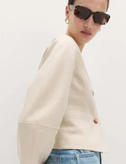 V-Neck Button Through Short Jacket