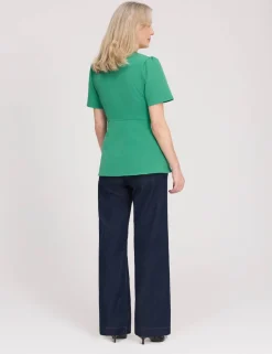V-Neck Button-Through Top
