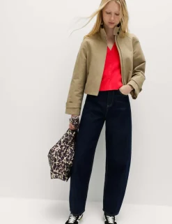 V-Neck Cropped Knitted Waistcoat