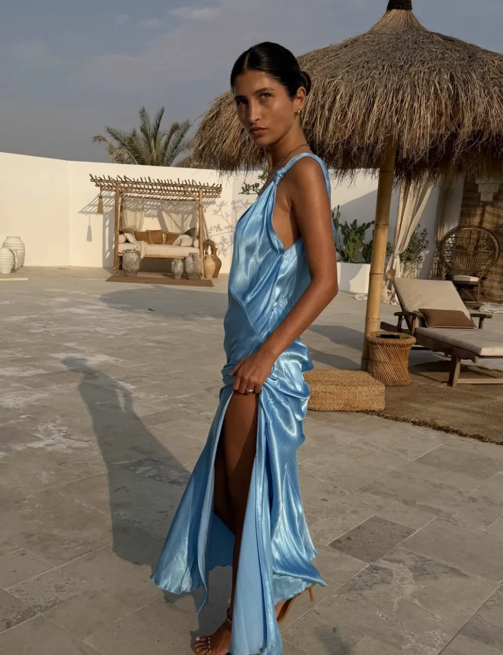 V-Neck Maxi Slip Dress