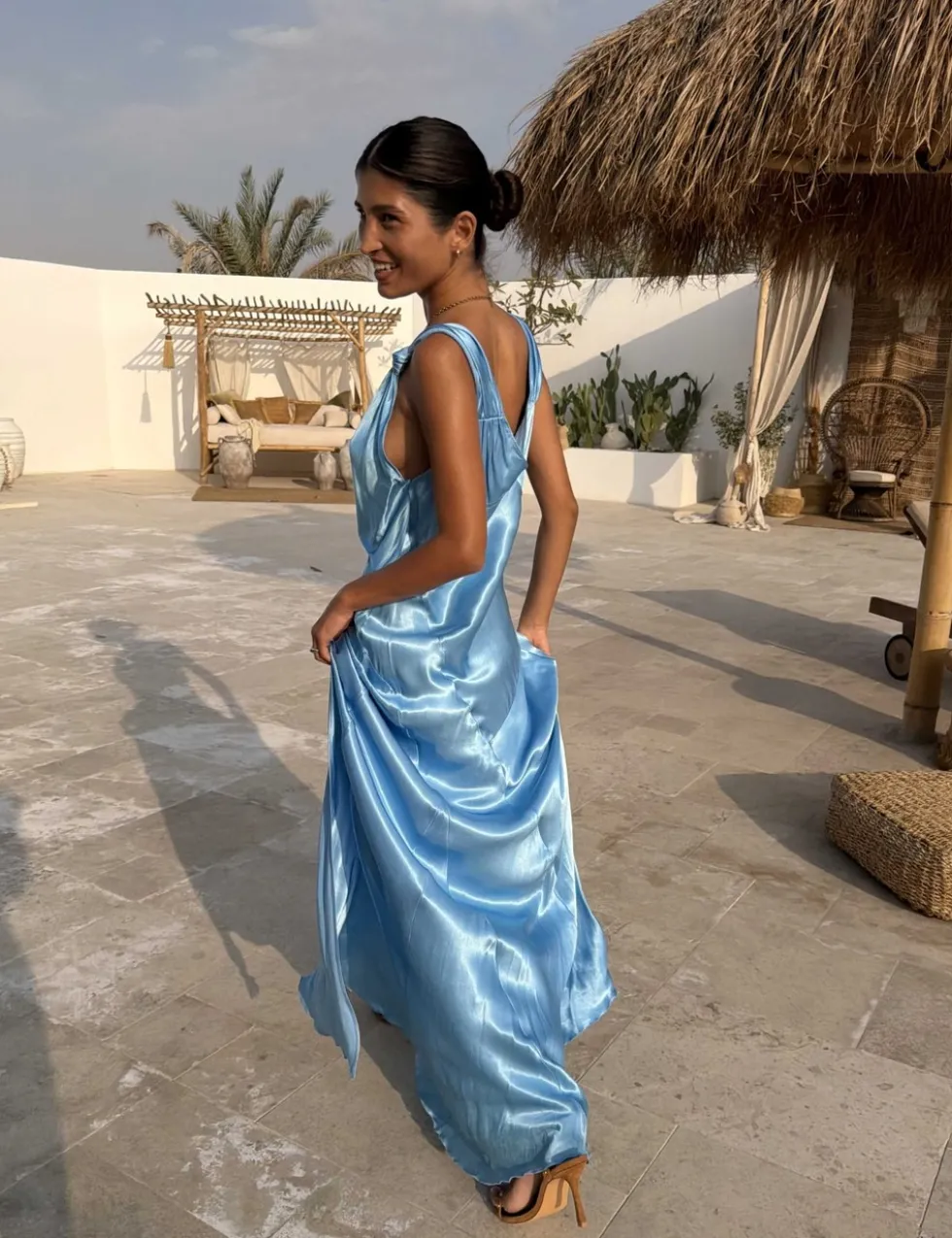 V-Neck Maxi Slip Dress