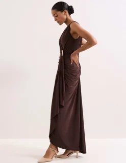 V-Neck Maxi Wrap Dress