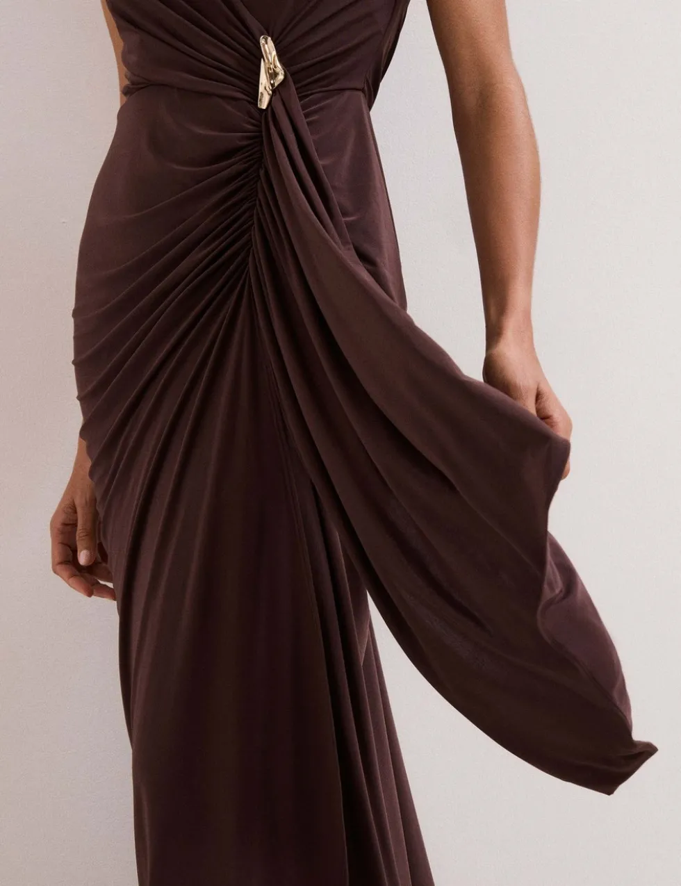 V-Neck Maxi Wrap Dress
