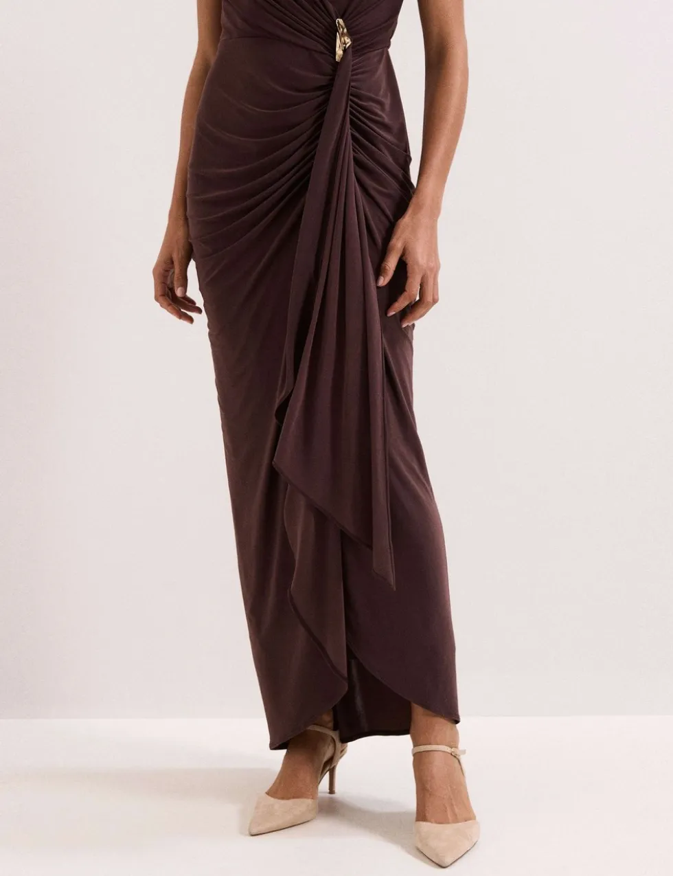 V-Neck Maxi Wrap Dress