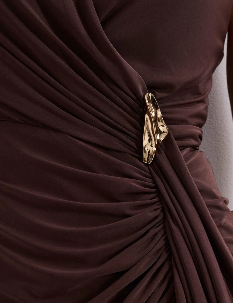 V-Neck Maxi Wrap Dress