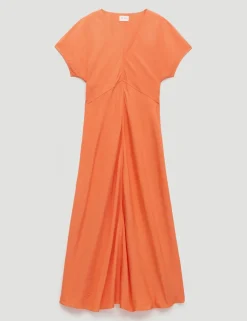 V-Neck Midi Tea Dress