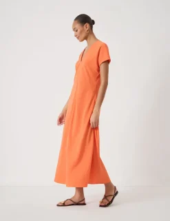 V-Neck Midi Tea Dress