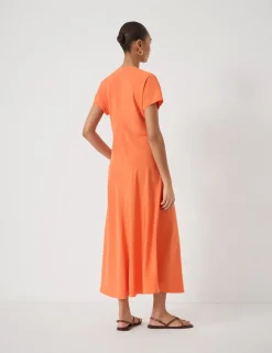 V-Neck Midi Tea Dress