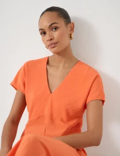 V-Neck Midi Tea Dress
