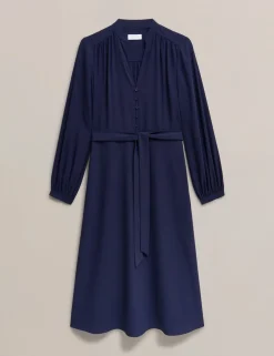 V-Neck Midi Wrap Dress