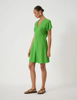V-Neck Mini Tea Dress