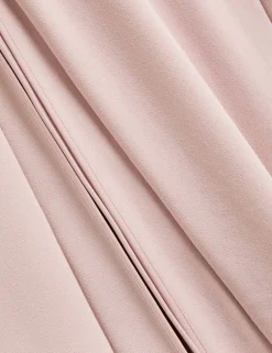 V-Neck Pleat Detail Midi Skater Dress