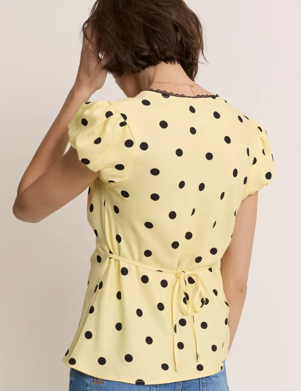 V-Neck Polka Dot Tea Top