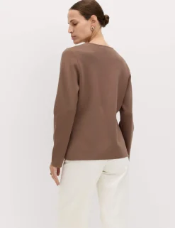 V-Neck Slim Fit Button Front Knitted Jacket