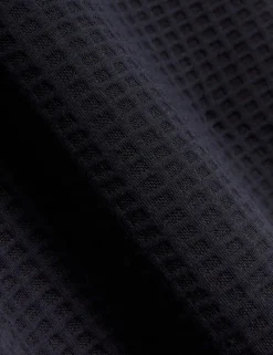 Waffle Funnel Neck Half Zip Sweatshirt