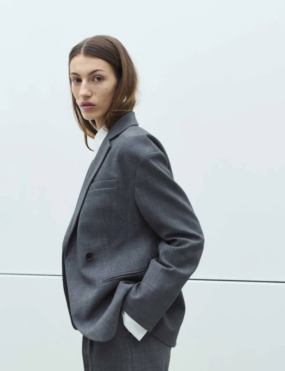 Waisted Double Breasted Longline Blazer