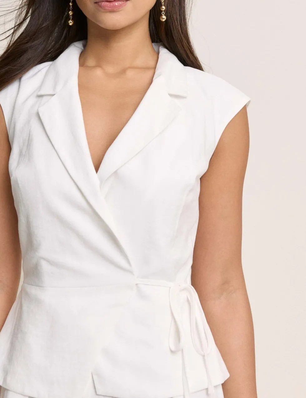 Waisted Wide Leg Tailored Jumpsuit