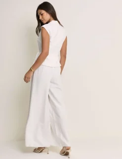 Waisted Wide Leg Tailored Jumpsuit