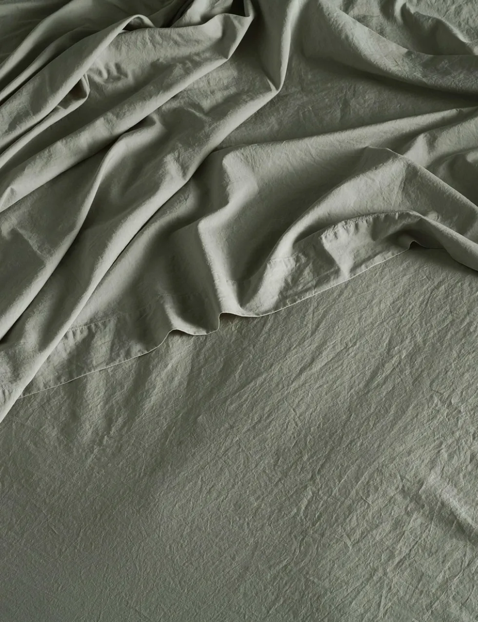 Washed Cotton 300 Thread Count Flat Sheet