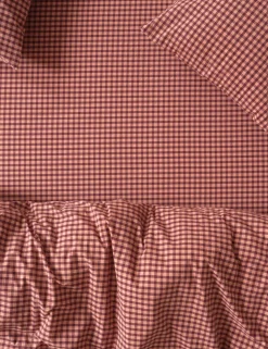 Washed Cotton Gingham Fitted Sheet