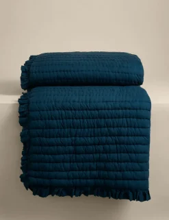 Washed Cotton Quilted Ruffle Bedspread