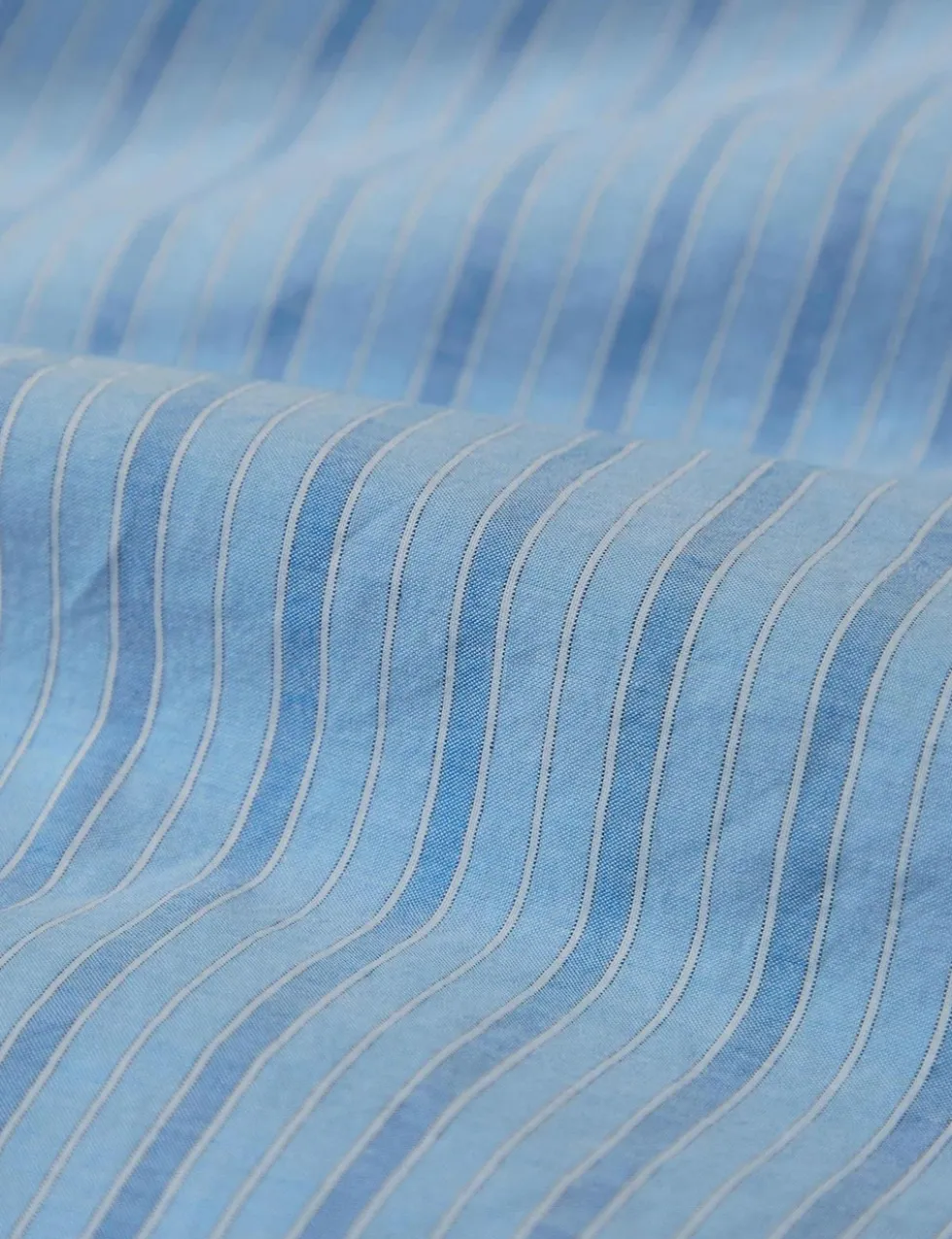 Washed Cotton Striped Flat Sheet