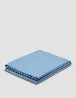 Washed Cotton Striped Flat Sheet