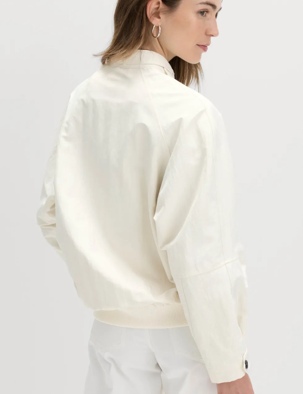 Washed Satin Look Bomber Jacket