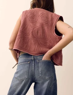 Western High Waisted Studded Tapered Jeans