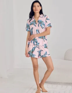 Whale Print V-Neck Shortie Set