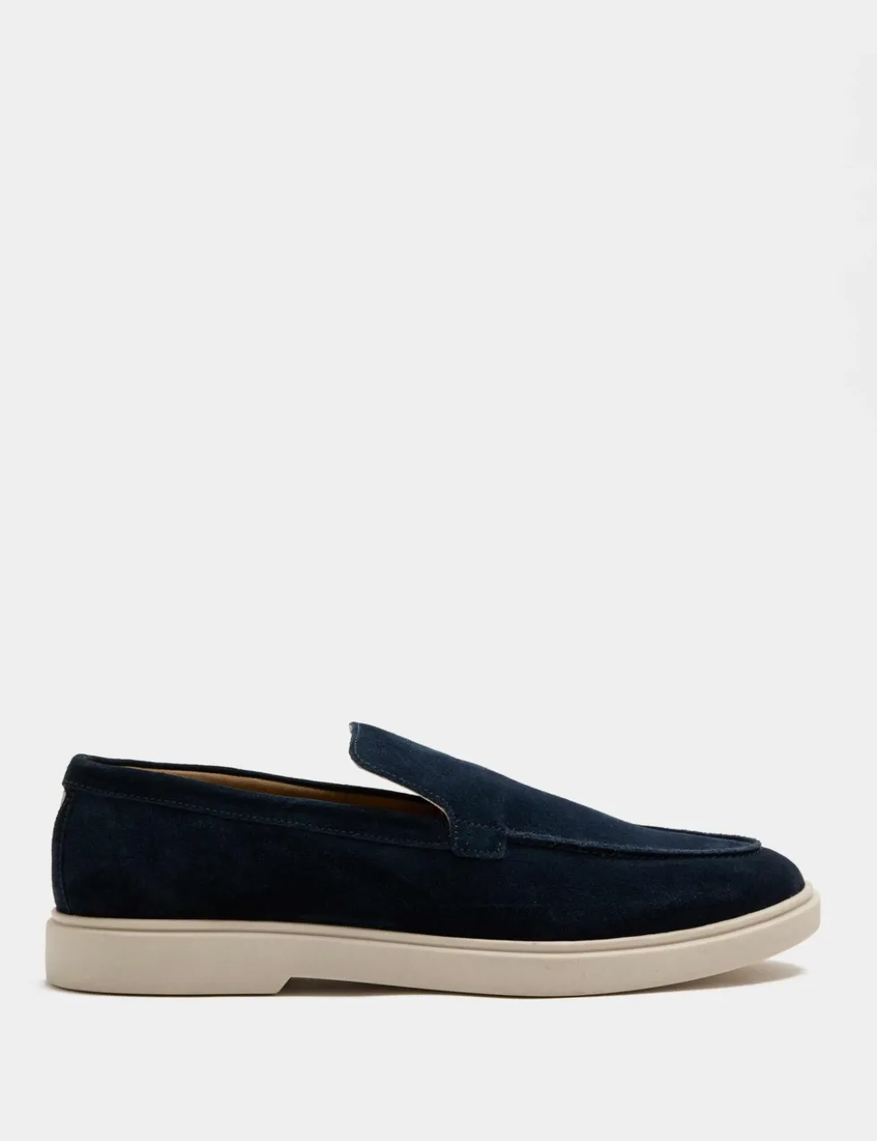White Sole Suede Loafers