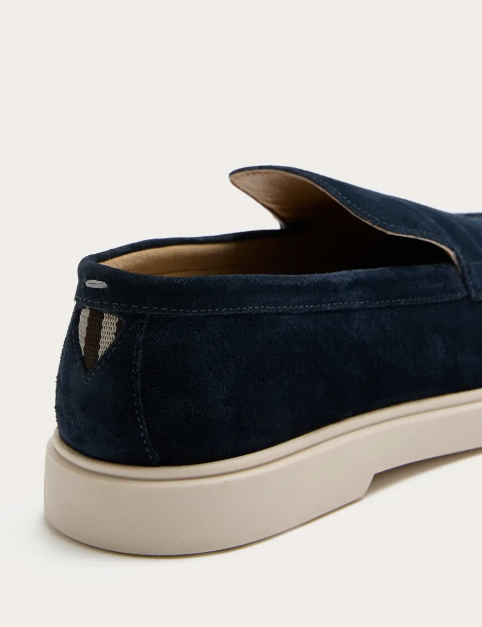 White Sole Suede Loafers