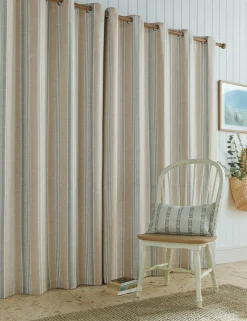 Wickham Cotton Rich Striped Eyelet Curtains