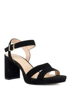 Wide Fit Ankle Strap Block Heel Sandals