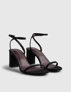 Wide Fit Ankle Strap Block Heel Sandals