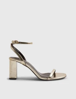 Wide Fit Ankle Strap Block Heel Sandals