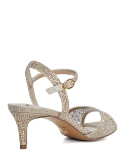 Wide Fit Ankle Strap Kitten Heel Sandals
