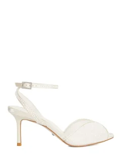 Wide Fit Bridal Mesh Stiletto Heel Sandals