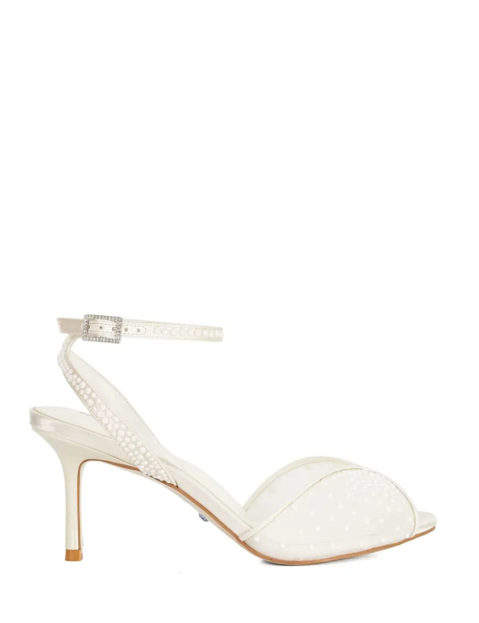 Wide Fit Bridal Mesh Stiletto Heel Sandals