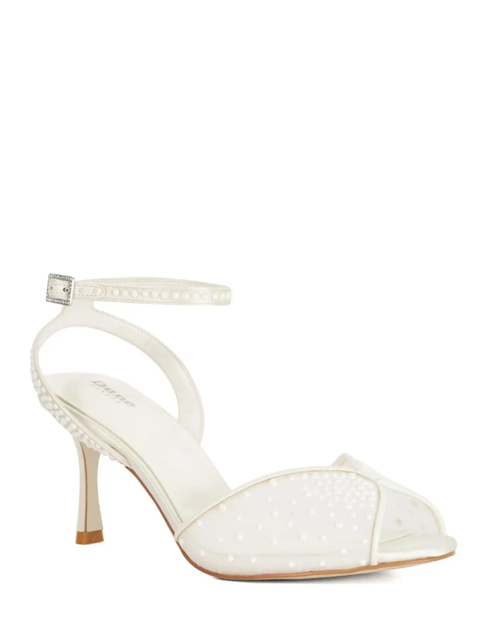 Wide Fit Bridal Mesh Stiletto Heel Sandals