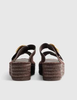 Wide Fit Buckle Flatform Wedges