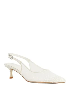 Wide Fit Buckle Kitten Heel Slingback Shoes