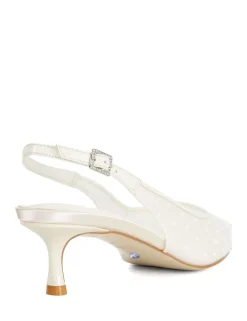 Wide Fit Buckle Kitten Heel Slingback Shoes