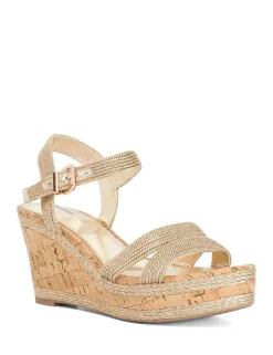 Wide Fit Buckle Wedge Sandals