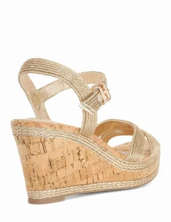 Wide Fit Buckle Wedge Sandals