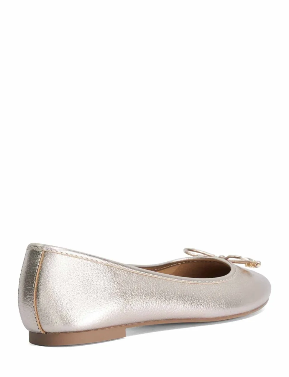 Wide Fit Charm Trim Leather Ballet Pumps